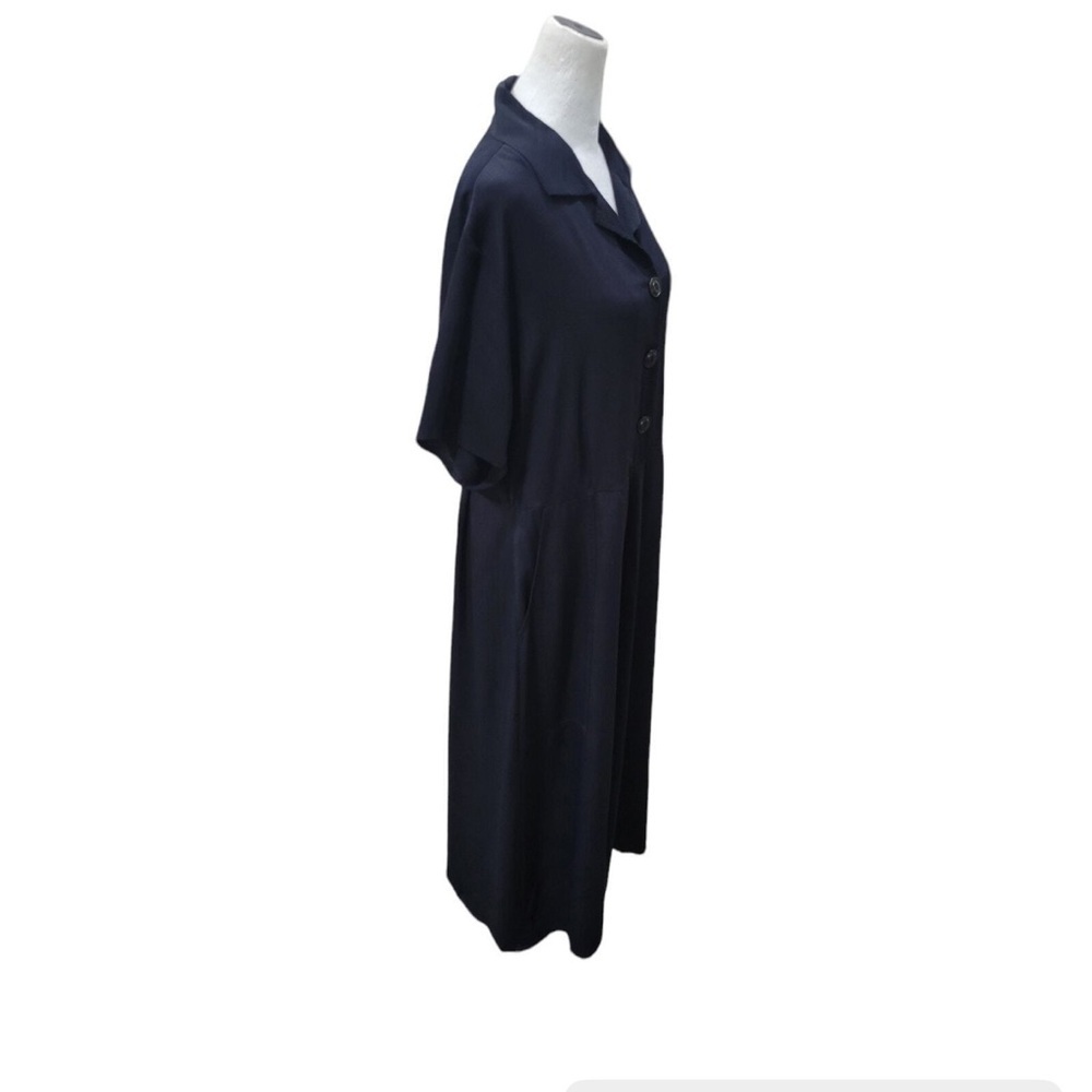 Flax by Jeanne Engelhart Women's Vintage Short Sleeve
Midi Dress Pockets Black L - Picture 10 of 16